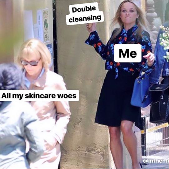 double cleansing meme